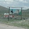 The Utah-Wyoming state line.  Note the orange barrels. - We'll be seeing thousands of those through out the trip.