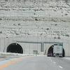 We go through one of the formations via a tunnel.