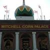 The highly-touted Mitchell Corn Palace -- inside is a gymnasium and exhibition - areas; the outside of the building is covered in designs made of corn.