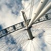 Looking up at the wheel from the ground