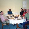 Dinner in Reading at Mike and Terry's - l-r: Pete, Mike, Piet, Bill, Terry - all Amateur Radio Operators