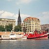 The following are views taken on a boat - tour of the Hamburg Harbor on the Elbe River