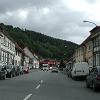 A typical German town like many we passed through.  Note how - everyone parks on the side walk since there's not enough room on the street.