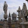 Some of the Milan skyline among the church spires