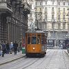 Another view of a Milan trolley car.
