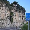 The next day we head east out of Nice for Beaulieu. - The road hugs the side of the steep mountain.