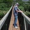 The swinging foot bridge across the Hanapepe River in the town of Hanapepe.