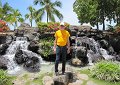 A miniature waterfall at Waikiki Beach.