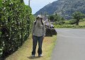 We had read that there was a real nice hike to Makapuu Point Lighthouse located near Sea Life Park. - Here you can see the lighthouse on the hill from the parking lot of Sea Life Park.