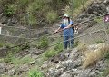 There are a lot of switchbacks.  Fences keep you from falling off the trail.