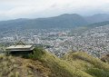 Looking to the north of that cement platform, you can see the homes built on the hillsides above Waikiki.