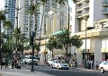 We're now back in Waikiki.  This is a view of Kapiolani Boulevard - where all the ritzy shops and hotels are located right by the beach.