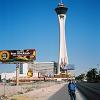 We walk past an open area toward the Stratosphere