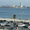 Oil rig islands just off the coast at Long Beach