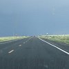 Dark clouds ahead, as we head east across the plains toward Kansas.