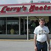 Larry's still interested in boots! - This was across the road - from where we met Bryan in Columbia.