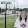Choisser Street in Eldorado, Illinois. - Note that Larry is not the only one on this trip - to get photographed in front of arches!