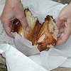 Two things you gotta eat if you go to - the Upper Peninsula are smoked fish and pasties. - We first stopped at a country store to attack this fish.