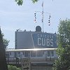 This we joked was 'very Chicago' - The el going by and Wrigley Field in the same photo.