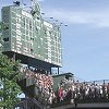 A look up at the scoreboard.