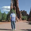 The formations were sandstone with layers running vertically.