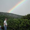 The rainbow was incredibly bright. - About a third of all the drivers on the road - had pulled off to take photographs!