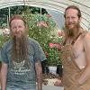 Thursday, July 10 - Lars Lohn and Paul Barden at their rose farm in Corvallis. - We spent the night with them.