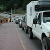 The ferry holds lots of cars!