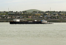 Looking north across the Carquinez Strait as we pass a barge and tug boat.