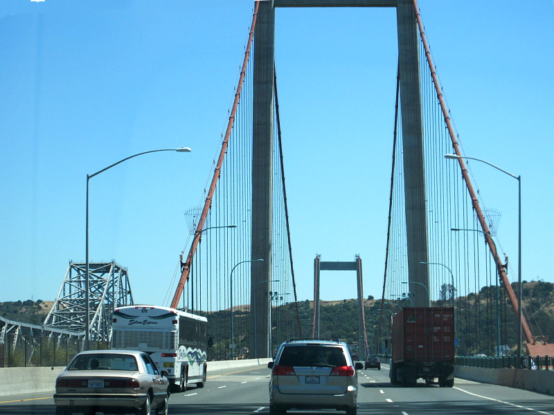 Crossing the Carquinez Bridge south of Vallejo on