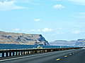 We're now on U.S. Route 730 on the Oregon side following the Columbia River in a canyon.
