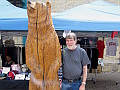 Larry had to check out the bear found in one of the shops - in The Forts, a shopping and restaurant complex in Winnipeg.