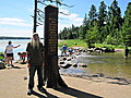 Bill stands by the marker indicating where the Mississippi River begins