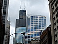 July 2: We took a ride on the CTA to downtown Chicago to look around.  Here are some sights from the Windy City.  - This first shot is of the Sears Tower, renamed the Willis Tower in July, 2009.  It's the tallest building in the US.