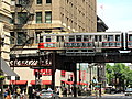 Chicago's famous El train.  Several lines circle the downtown Loop.