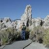 Larry is standing next to the tufa - that remained after the lake level dropped