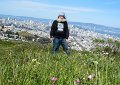 The Bay is about to run downhill and flood San Jose. - (If you believe this, there is a bridge in the picture we'd like to sell you!) - The wind was also blowing Larry around as he took the picture and that is why it is crooked.