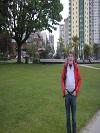 We finally got to our hotel, the Best Western Sands, seen here in the distance - under the tree, and got checked in.  Then went for a walk in nearby Stanley Park.