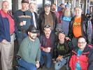 We meet the group we'll be traveling with on the train. Back l to r: Keith, Iain, Norman, Larry, Ed, - Tom, Bill and Gaylord. Front: Eric, Tom, Andre and John.  (Yes, we have two Larrys and two Toms.)