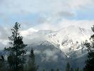 Check out the snow covered peaks as we climb slowly into the Canadian Rockies!