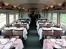 When we return to the train, the dining car is ready for lunch.