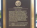 Thursday, June 7, we visit Jamestown, the location of the first English settlement. - There is a plaque for every state down the center of the parking lot. - This, of course, is the one for California.