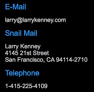 Contact Info for Larry