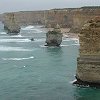 Some of the Twelve Apostles looking west from the visitor's overlook