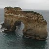 A natural arch carved out by the sea