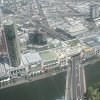 First view of the city from atop the Melbourne observation deck. - This is looking east across the Yarra River.