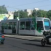 Modern tram and traffic flow in Melbourne