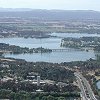 The view from atop the tower overlooking - Lake Burley Griffin and the national capital
