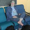 Sunday, December 15 - At the Sydney Airport awaiting our flight to New Zealand, - Bill has his shoes off due to a swollen toe! - He got bit by a whitetail spider yesterday.
