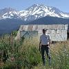 Larry and Mt. Shasta, taken at Shasta City, looking east